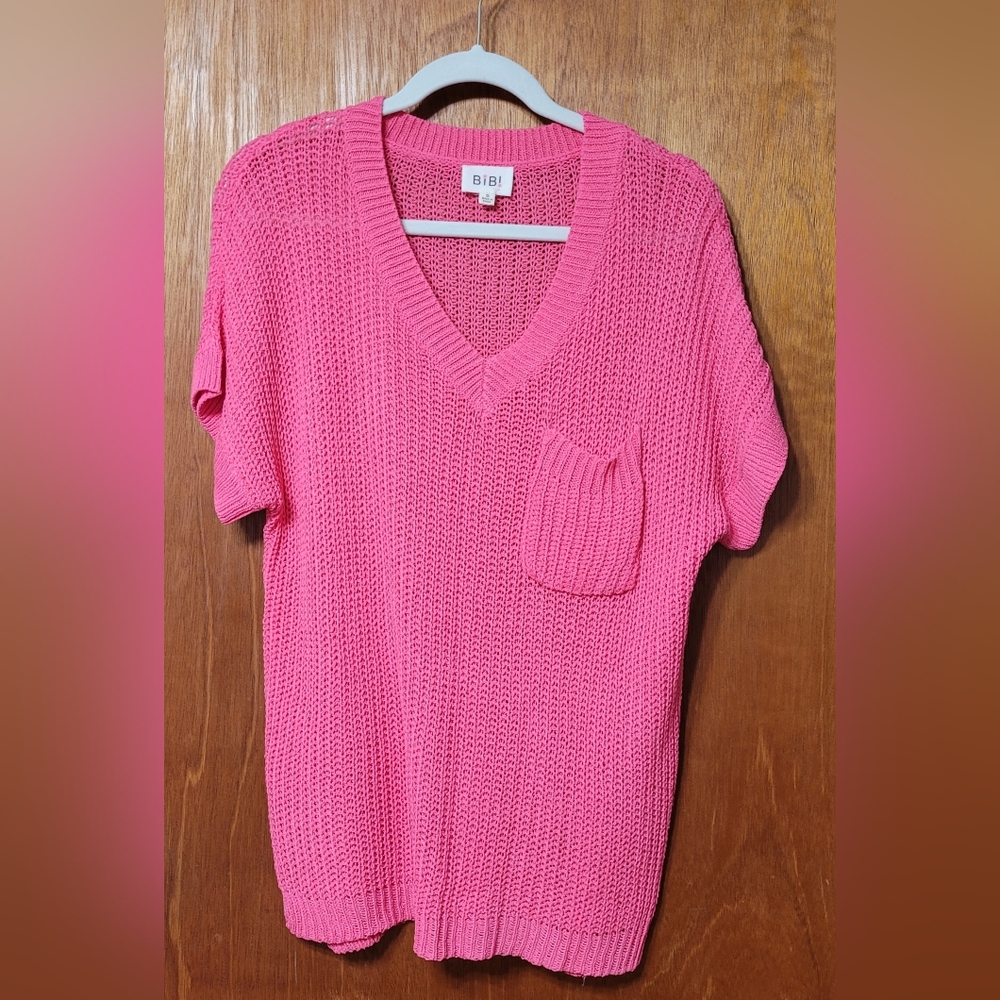 BiBi Vibrant Pink Knit Top. Size Small. See Description For Color. (39)